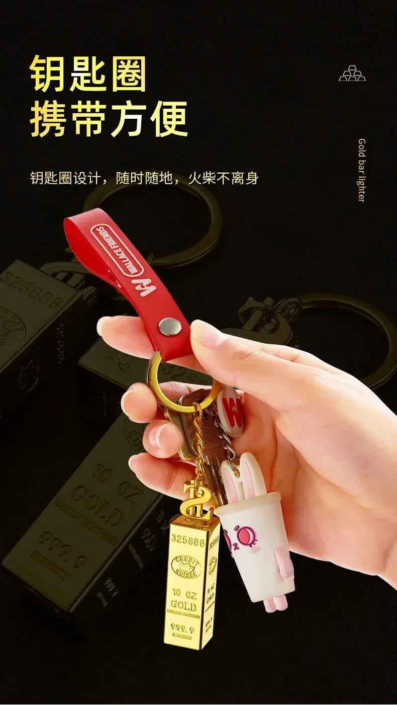 Ten Thousand Match Lighter Windproof High Value Gold Bar Shape Kerosene Lighter Creative Personality Anti-drop Cool lighter