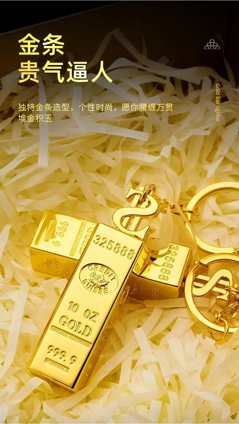 Ten Thousand Match Lighter Windproof High Value Gold Bar Shape Kerosene Lighter Creative Personality Anti-drop Cool lighter