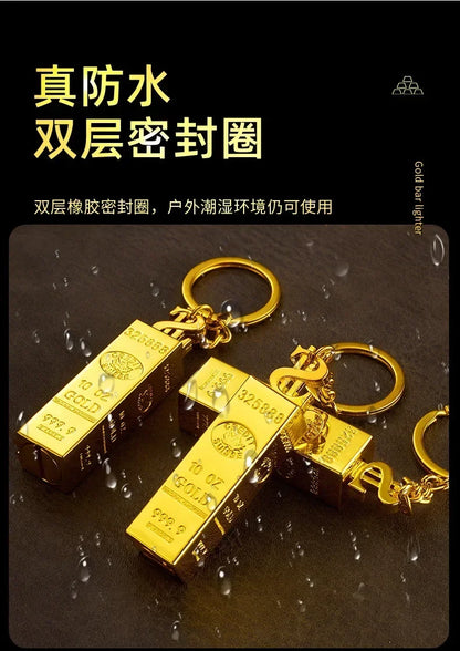 Ten Thousand Match Lighter Windproof High Value Gold Bar Shape Kerosene Lighter Creative Personality Anti-drop Cool lighter