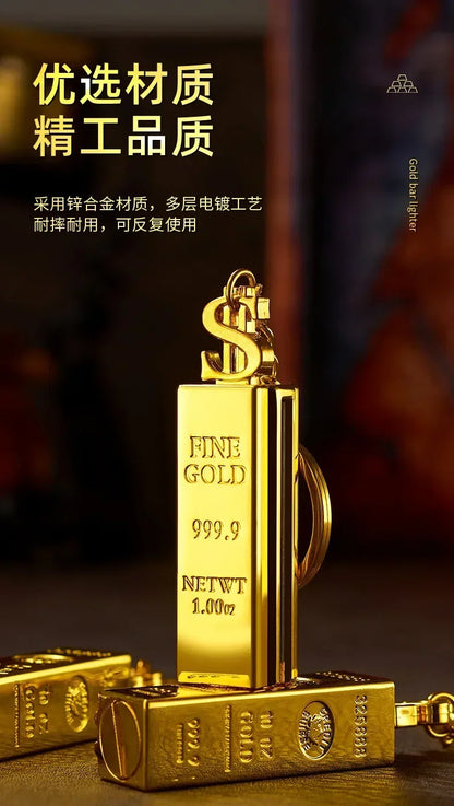 Ten Thousand Match Lighter Windproof High Value Gold Bar Shape Kerosene Lighter Creative Personality Anti-drop Cool lighter