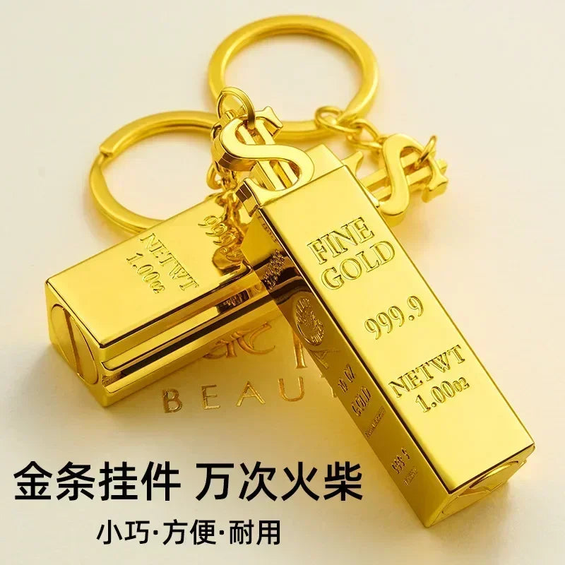 Ten Thousand Match Lighter Windproof High Value Gold Bar Shape Kerosene Lighter Creative Personality Anti-drop Cool lighter