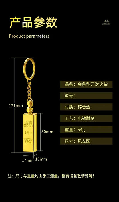 Ten Thousand Match Lighter Windproof High Value Gold Bar Shape Kerosene Lighter Creative Personality Anti-drop Cool lighter