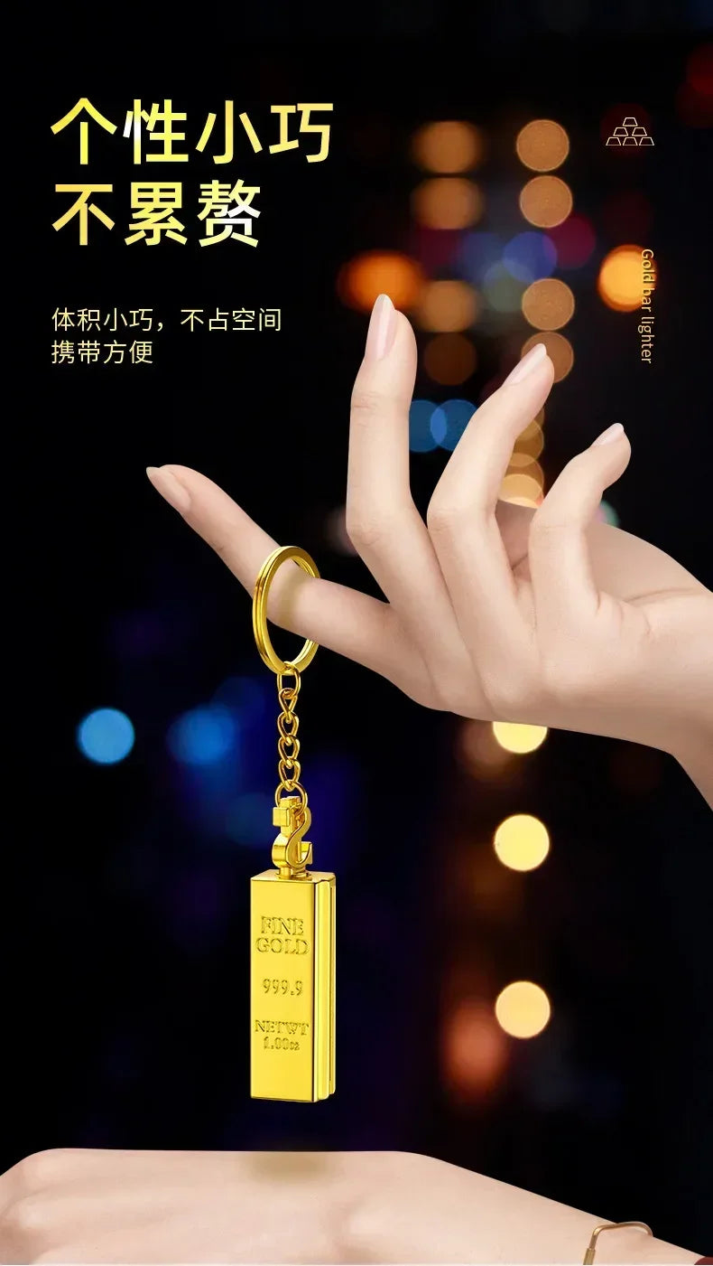 Ten Thousand Match Lighter Windproof High Value Gold Bar Shape Kerosene Lighter Creative Personality Anti-drop Cool lighter
