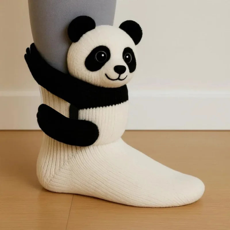 Adorable Knitted Animal Socks 3D Polyester Warm Mid-Calf Casual Socks for Men And Women Summer Season Cross-Border Product