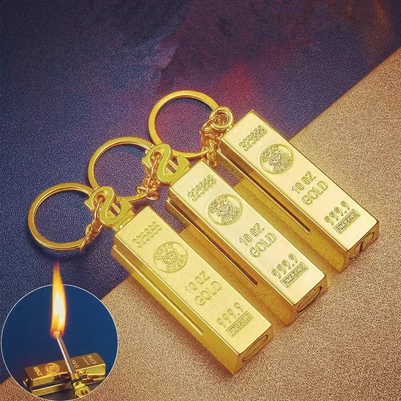 Ten Thousand Match Lighter Windproof High Value Gold Bar Shape Kerosene Lighter Creative Personality Anti-drop Cool lighter
