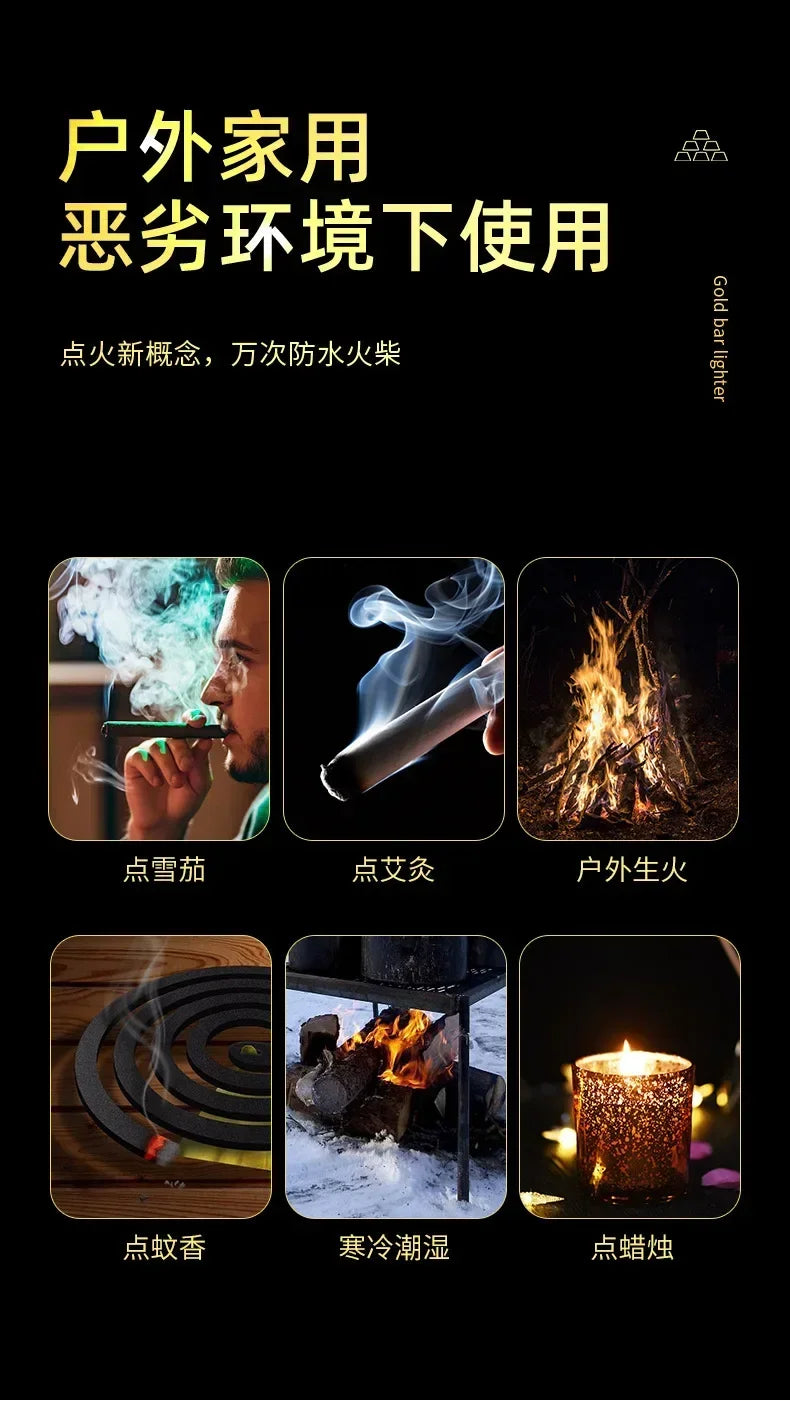 Ten Thousand Match Lighter Windproof High Value Gold Bar Shape Kerosene Lighter Creative Personality Anti-drop Cool lighter